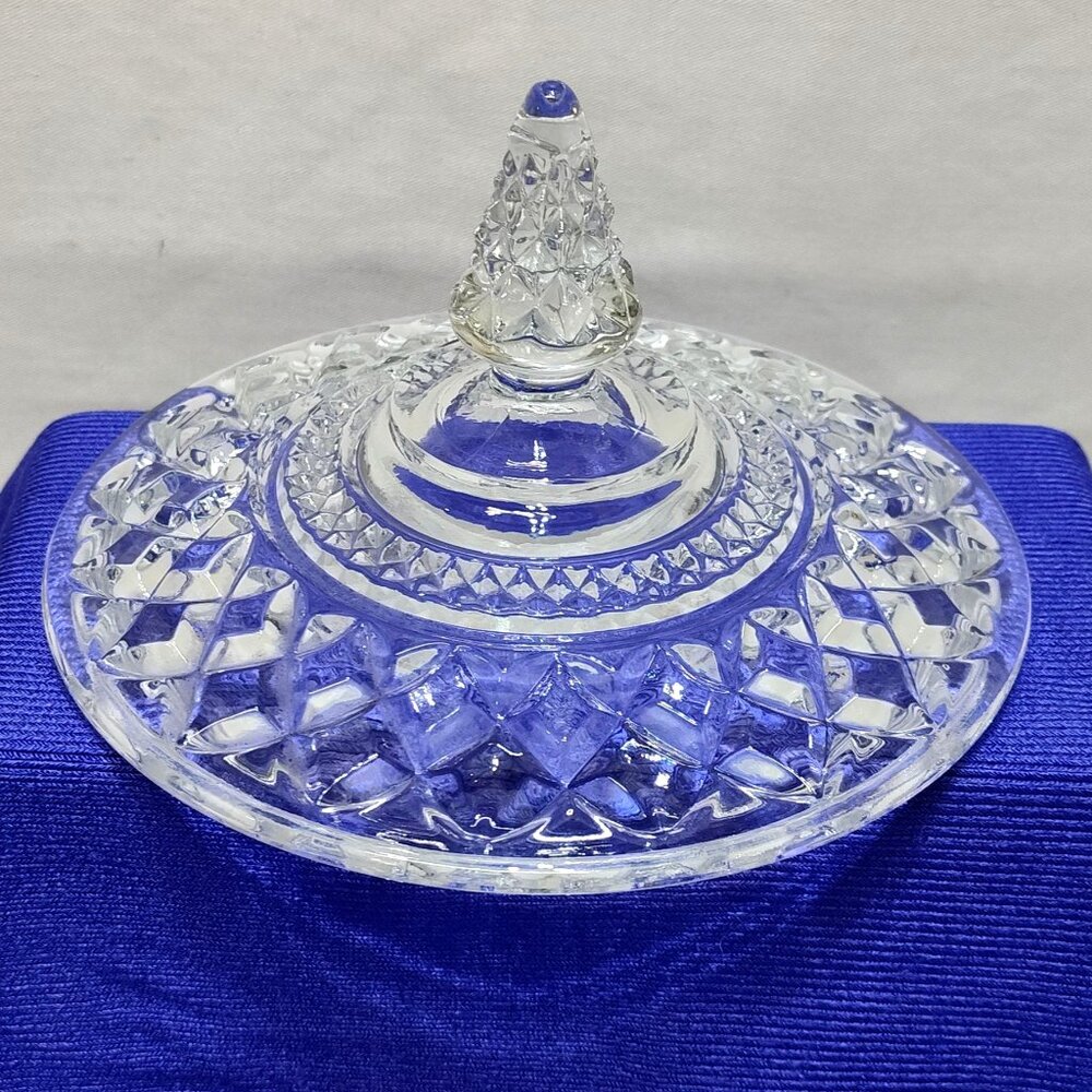 Anchor Hocking Wexford Candy Dish Crisscross Pattern Footed Centerpiece Vintage - Picture 6 of 11